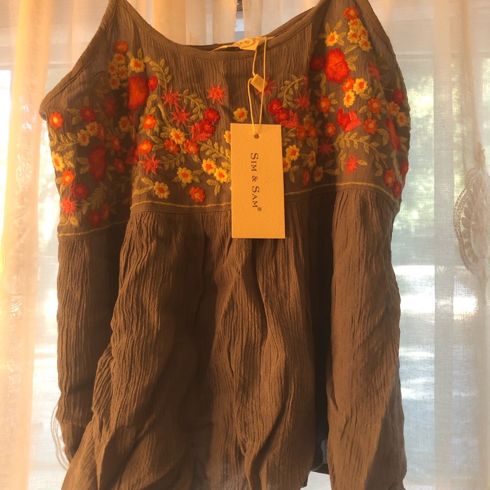 Sim & Sam Dusty Blue Floral Cami